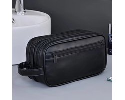 Toilettas, Toilettas Heren, Toilettas Mannen, Kunstleer Toilettas, Luxe Toilettas, Reistas, Toilettas Ophangbaar,Toilettas Man, Toilettas, Travel Bag, Travel Organizer, Verjaardag, Vaderdag, Valentijnsdag, Cadeautje, PU/Leer, Waterdicht, ZWART — cadeau in Cadeau-ideeën