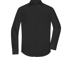 James and Nicholson Blouse Heren Met Lange Mouw - Overhemd Heren - Valentijn - Valentijnsdag - Valentijnsdag Voor Mannen - Valentijn Cadeautje Voor Hem - Vaderdag - (Black Maat M) — cadeau in Cadeau-ideeën