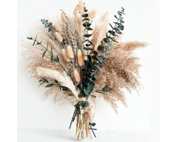 Droogbloemen boeket - Droogbloemen - 100 Stuks 40-45cm - Bloemen - Decoratie Woonkamer - Pampasgras - Droogboeket - boeket - romantisch - cadeau Geschikt Voor hem/haar - Valentijnsdag — cadeau in Wonen & Interieur