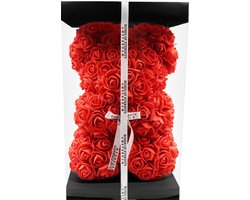 Roses of Eternity - Rose bear met giftbox 25 cm - rozen beer - Valentijn - Kerst - Romantisch Liefdes Moederdag cadeautje - Valentijnsdag - Cadeau voor vrouw - Huwelijk - Vriendin- rood — cadeau in VALENTIJNSDAG 🌹