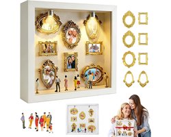 DIY Mini Museum Silhouet Doos | Vintage Museum Van Ons Foto Herinneringsset | 8 Mini Gouden Fotolijstjes | 8 Willekeurige Figuren | Wit | Betekenisvol Cadeau Voor Valentijnsdag En Speciale Gelegenheden | Cyslmuk® — cadeau in Hobby