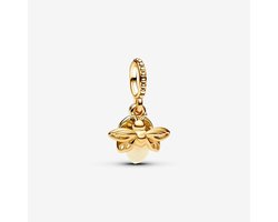 Fler® | Bedel | Past op populaire bedelarmbanden (standaard - 3mm) | Goud Glow-in-the-dark Firefly (vuurvliegje) | Hangbedel Charm | 925 sterling zilver | Armband Kraal | Valentijnsdag Cadeau | Sinterklaas kado | Kerstcadeau | Verjaardagsgeschenk — cadeau in Sieraden