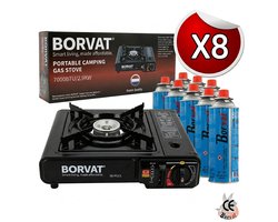 Draagbare Gasfornuis - camping kookstel - outdoor - 8 gasflessen — cadeau in Sport & Outdoor