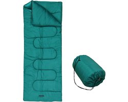 HUSH Outdoor - Slaapzak - incl Draagzak met Handvat - Extra Lange Rits-puller - vanaf 15 Graden - 190x72cm - Groen — cadeau in Sport & Outdoor