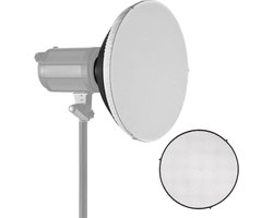 Beauty Dish met Raster - Softbox Reflector - Portretfotografie - Hoge Spiegeling Binnenkant - 39 cm Diameter - Zilver — cadeau in Cadeau-ideeën