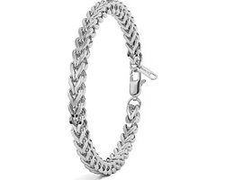 Malinsi® Armband Heren en Dames - Zilverkleurig Schakel 4mm Compleet RVS - 19 + 1,5 cm Verlengplaat - Armbandje Mannen — cadeau in Sieraden