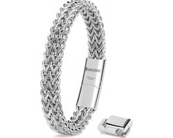 Malinsi® Armband Heren - Zilverkleurig Schakel Compleet RVS - 20 cm + 2 cm verlengstuk - Armbandje Mannen — cadeau in Sieraden
