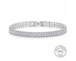 Tennis Armband | 925 Sterling Zilver | 17 cm | Baguette Zirkonia | Dames Armband | Elegant | Dames Sieraden | Cadeau Voor Haar | — cadeau in Sieraden