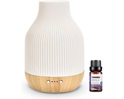 Aroma Diffuser - Luchtbevochtiger - Aromatherapie - Verstuiver etherische olie - Luchtbevochtiger - Geurverspreider - Aromadiffusers - Vernevelaar - inclusief geurolie - Bamboe Keramiek - Mobstore — cadeau in Verzorging