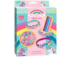Totum Unicorn 3 schuif armbandjes maken met 18 bedels - knutselset - speelgoed knutselen meisjes en jongens vanaf 3 jaar — cadeau in Spellen & Speelgoed