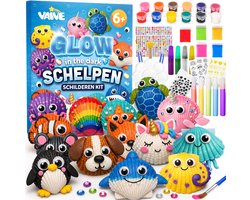 Vaive Schelpen Schilderen 75-delig – Glow in the Dark Happy Stones Knutsel Pakket – Knutselen - Knutselset voor Meisjes & Jongens - Knutselpakketten — cadeau in Hobby