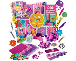 Joya Creative Knutselpakket Meisjes 1000+ - Knutselset met Inspiratieboekje - Knutselpakket voor Creatief Knutselen - Pipe Cleaners, Pompoms, Glitter - Knutselkoffer — cadeau in Hobby