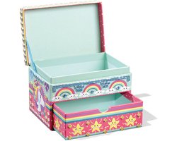Totum Unicorn sieraden doosje versieren - speelgoed meisjes knutselen cadeau tip - mozaïek 15 x 10 x 10 cm cadeau tip meisjes en jongens vanaf 3 jaar — cadeau in Hobby