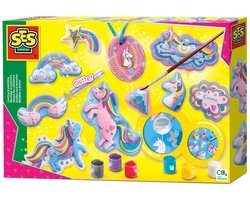 SES Creative - Hobby Pink - Gieten en Schilderen - Eenhoorns - Knutselen Meisjes - Sneldrogend - Vanaf 5 jaar — cadeau in Hobby