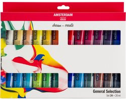 Amsterdam Standard Series acrylverf algemene selectie set | 24 × 20 ml — cadeau in Hobby