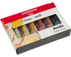 Amsterdam Standard Series acrylverf metallic set | 6 × 20 ml — cadeau in Hobby