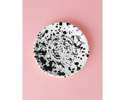 Rasp Bordje Black & White - Wit met zwarte Stippen - Rasp Schaaltje - Knoflook Rasp Bordje - Gember Rasp - Knoflookrasp - Cadeau Kookliefhebber - Raspen - Keramiek rasp — cadeau in Kookcadeaus