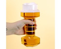 OOTB Dumbbell Bierglas – Halter Bierpul 700ml – Grappig Cadeau voor Mannen – Fitness Gadget – 22 cm — cadeau in Gadgets