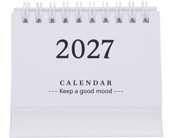 Bureaukalender - Mini Bureaukalender 2027 - Maandkalender Tentmodel - Planner voor Kantoor en Thuis - Wit - Cadeau voor School en Nieuwjaar - Ruimtebesparend - Eenvoudige Maandweergave — cadeau in Kalenders & Planners