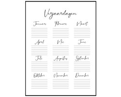Poster Verjaardagskalender 2025 - 40x30 - Staand - Jaarkalender - Kalender Minimalisme - Planner — cadeau in Cadeau-ideeën