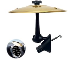 1 stuk auto-cymbal drum ventilatieopening - mini metalen drum crash cymbal voor autodashboard, grappig muziekinstrument gadget voor drummer muziekliefhebbers cadeau -Goud — cadeau in Gadgets