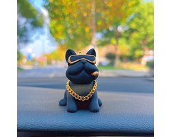 WiseGoods Premium Auto Bulldog - Accessoires Voor Autos - Decoratie Beeldje - Beeldjes - Cadeau - Gift - Gadget - Gadgets - Zwart — cadeau in Wonen & Interieur