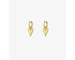 oorbellen met hartjes - Yehwang - Oorbellen dames - Gouden oorbellen - Stainless Steel - Waterproof - Goud/Gold - Kerst cadeau - Kerst sieraden - Sinterklaas cadeau - Moederdag - Valentijn — cadeau in Sieraden