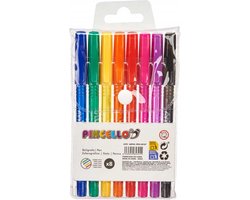 Balpennen set - PINCELLO - Fluor - 8 stuks - Cadeautjes onder 10 euro — cadeau in Hobby