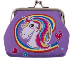 Kinder portemonnee meisje - Eenhoorn - Cadeau onder 10 euro - 9 x 8cm - Paars — cadeau in Spellen & Speelgoed