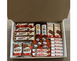 Ferrero / Intense Kinder chocolade pakket - Carnaval - Sinterklaas - Halloween - Trick or Treat! - Snoep Pakket Box - brievenbus cadeau - Chocolade cadeau - Surprise Box - Kerstpakket - Vakantiebox - Pasen- leuk verjaardags cadeau - Kinder Bueno — cadeau in Eten & Drinken