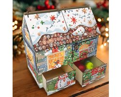 Diamond Painting - Surprise Huisje - Bouwpakket 25x14,5x24cm - Hout - Adventskalender - Kerstmis - Sinterklaas - Cadeau — cadeau in Hobby
