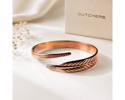 Dutchers® Koperen Armband Dames – 100% Puur Koper – Elegant Bladmotief – Verstelbare Boho Armband – Zonder Plating – Stijlvol Sieraad & Cadeau voor Haar — cadeau in Sieraden