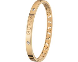Guess Dames Guess stalen plated bangle armband Heart - Staal - Armband - Cadeau - Stijlvol - Goudkleurig — cadeau in Sieraden