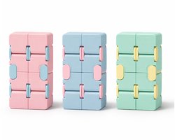 3 Stuks - Fidget cube - Infinity cube - Fidget Toys - Friemelkubus - Volwassenen - Kinderen - Pastel - Schoencadeautje — cadeau in Spellen & Speelgoed