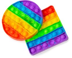 Pop It Set – Fidget Toy – Regenboog – Schoencadeautje - Noodpakket Sinterklaas - Rond en Vierkant - Stressverlagend Speelgoed voor Kinderen — cadeau in Spellen & Speelgoed