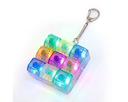 Keyboard Fidget Toy Clicker met LED Verlichting – Toetsenbord Fidget Sleutelhanger – Schoencadeautje - Anti Stress Speelgoed voor Volwassenen & Kinderen – Met 9 Knoppen – - Transparant met multicolor lampjes — cadeau in Gadgets
