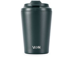 VANN® RVS Koffiebeker to go 350ml - Thermos travel mug - Koffiebeker isolerend met deksel voor onderweg en in de auto - Donkergroen — cadeau in Koken & Dineren