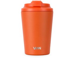 VANN® RVS Koffiebeker to go 350ml - Thermos travel mug - Koffiebeker isolerend met deksel voor onderweg en in de auto - Oranje — cadeau in Koken & Dineren