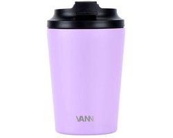 VANN® RVS Koffiebeker to go 350ml - Thermos travel mug - Koffiebeker isolerend met deksel voor onderweg en in de auto - Lila — cadeau in Koken & Dineren