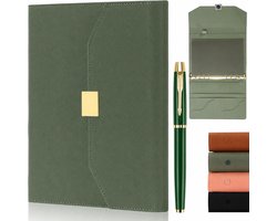A5 Notitieboek met Pen – Luxe Navulbaar Lederen Journal – Zakelijke Planner met 6-Rings Mechanisme – Hardcover Dagboek met Magneetsluiting en Kaartvakken – Ideaal Cadeau voor Dames en Heren — cadeau in Cadeau-ideeën