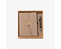 Célestine Co. Luxe Lederen Notitieboek + Hervulbare Papierbundel - inclusief pen A5 – Premium Dames Journal met Luxe Pen – Navulbare Ringband Planner – Taupe - Beige — cadeau in Cadeau-ideeën