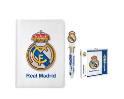 Real Madrid Notitieboek met Meerkleurige Pen – Luxe Geschenkset in Cadeaudoos – EVA Hardcover – 23 × 24,5 × 4 cm – Officiële Club Merchandise — cadeau in Cadeau-ideeën
