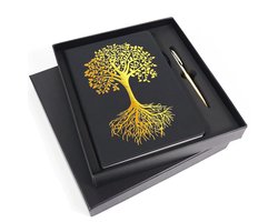 Luxe A5 Notitieboek met Pen, Veganistisch Leer, Tree of Life Dagboek voor Creatieve Schrijvers — cadeau in Cadeau-ideeën