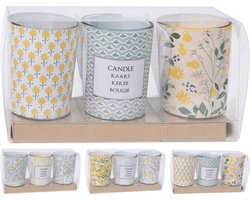 Set van 3 kaarsen in glazen potten — cadeau in Wonen & Interieur