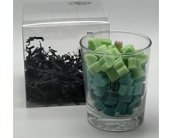 Kaars in glazen pot - hartjes collectie - groen - 267 — cadeau in Wonen & Interieur