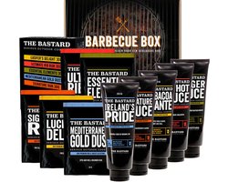 Barbecue pakket met alle sauzen en rubs van The Bastard | BBQ pakket cadeau — cadeau in Kookcadeaus