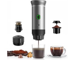Espressomachine voor op reis en in de auto met zelfverwarming, USB-C aansluiting en 3-in-1 functie — cadeau in Kookcadeaus