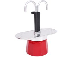Koffiezetapparaat met dubbele buis - 2 Koffiekopjes - Aluminium - 100 ml - Voor op reis - Gemakkelijk schoon te maken - Koffiemachine — cadeau in Kookcadeaus