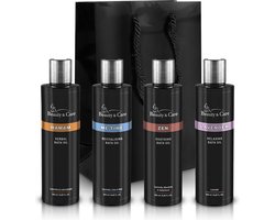 Beauty&Care® Cadeaupakket Badolie Relax XL 4 x 250 ml - cadeautas - laat na gebruik geen resten achter - Vegan - op basis van natuurlijke etherische oliën - geschikt voor kleurentherapie - geschikt voor whirlpools - geen vette badranden — cadeau in Verzorging