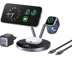 Anker B25X7G11 oplader voor mobiele apparatuur Hoofdtelefoons - Smartphone - Smartwatch - Zwart - USB Draadloos opladen - Snel opladen - Binnen — cadeau in Gadgets